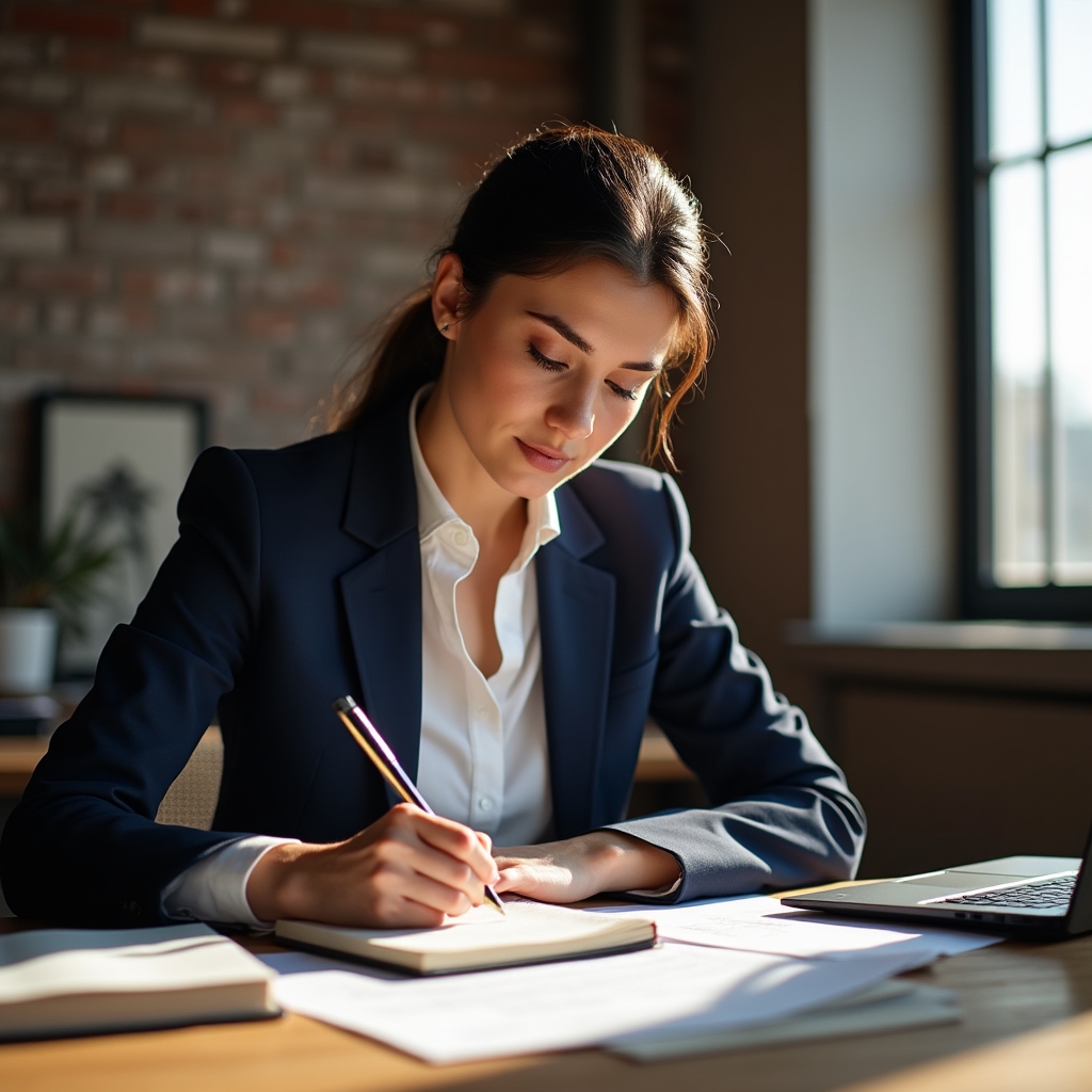 Предприниматель за работой над бизнес-планом