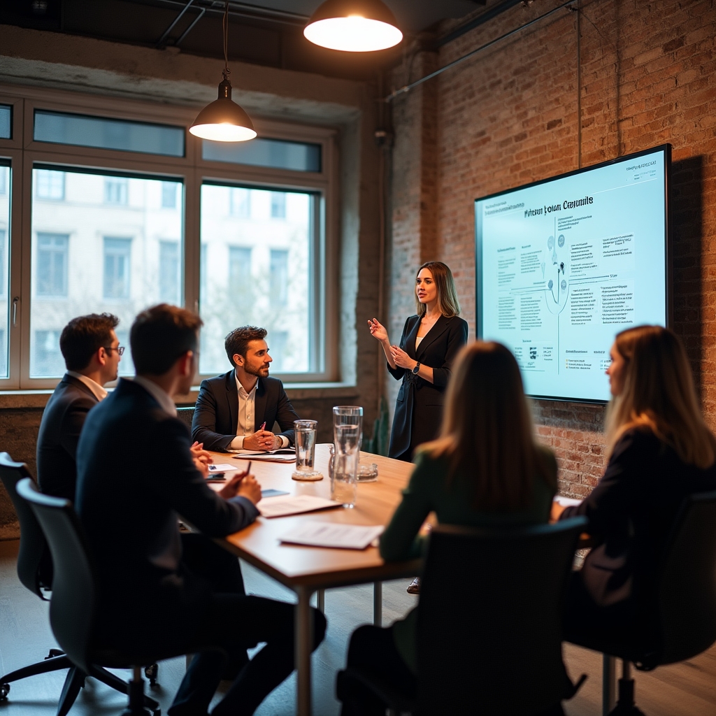 Учебная группа предпринимателей на занятии