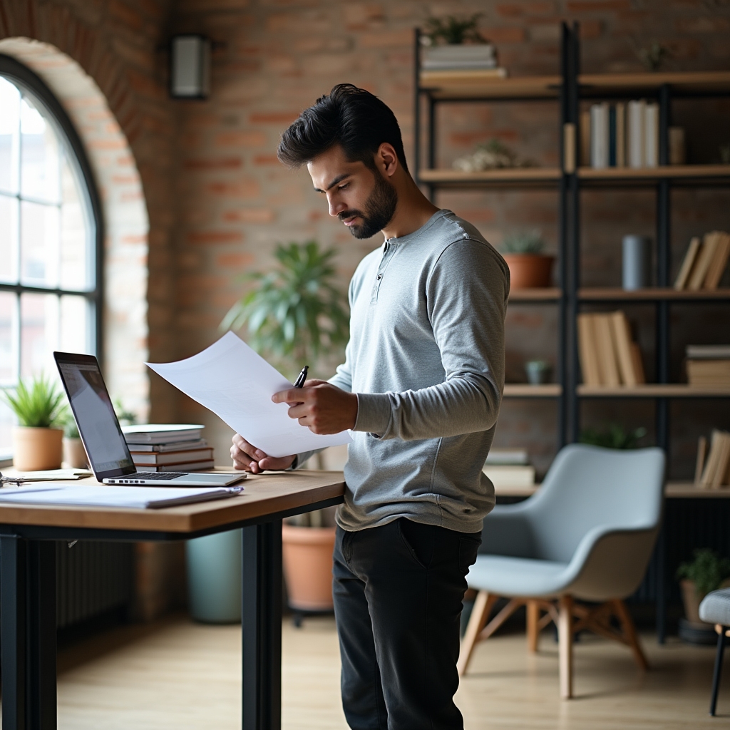 Самозанятый специалист за работой